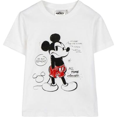 CERDÁ LIFE'S LITTLE MOMENTS Kortärmad Stitch barn-t-shirt originalprodukt designad i Spanien flickor, Musse vit, 2 år CERDÁ LIFE'S LITTLE MOMENTS Kortärmad Stitch barn-t-shirt originalprodukt designad i Spanien flickor, Musse vit, 2 år