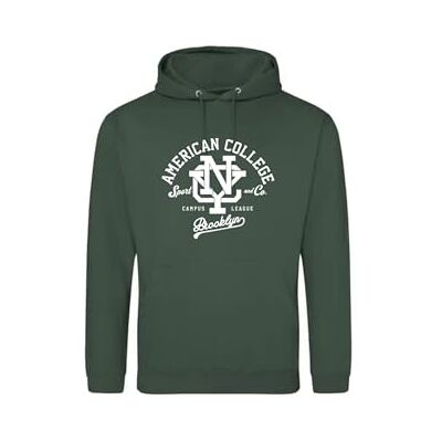 AMERICAN COLLEGE USA Tröja tröja med tryck varma kläder unisex barn pojkar och flickor casual modell ACSCW6 mörkgrön 16 år, Färg: grön, 16 �r AMERICAN COLLEGE USA Tröja tröja med tryck varma kläder unisex barn pojkar och flickor casual modell ACSCW6 mörkgrön 16 år, Färg: grön, 16 �r