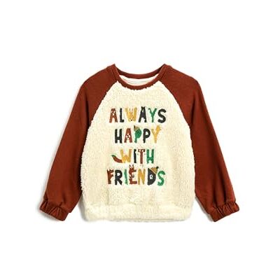 Koton Babyboys Shearling Knit detalj sweat broderad sweatshirt, Ecru (010), 12-18 månader Koton Babyboys Shearling Knit detalj sweat broderad sweatshirt, Ecru (010), 12-18 månader
