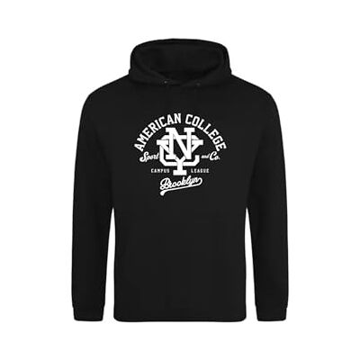 AMERICAN COLLEGE USA Tröja tröja med tryck varma kläder unisex barn pojkar och flickor casual modell ACSCW6 svart 14 år, svart, 14 �r AMERICAN COLLEGE USA Tröja tröja med tryck varma kläder unisex barn pojkar och flickor casual modell ACSCW6 svart 14 år, svart, 14 �r