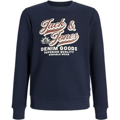 JACK & JONES Jjelogo Sweat Crew 2 Col Aw25 Noos Jnr, Sky Captain, 128 JACK & JONES Jjelogo Sweat Crew 2 Col Aw25 Noos Jnr, Sky Captain, 128
