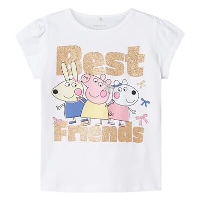 NAME IT Namn IT flicka Nmfamanda Peppa Ss Top Cplg, Ljus vit, 98 NAME IT Namn IT flicka Nmfamanda Peppa Ss Top Cplg, Ljus vit, 98