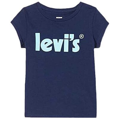 Levi's Grundläggande T-shirt för barn med affisch flickor 2–8 år gamla, Medeltida blå, 3 År Levi's Grundläggande T-shirt för barn med affisch flickor 2–8 år gamla, Medeltida blå, 3 År