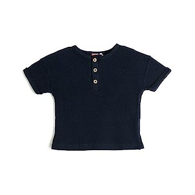 Koton Babypojkar knapp detalj kortärmad crew neck ribbad bomull t-shirt, Marin (720), 2-3 Jahre Koton Babypojkar knapp detalj kortärmad crew neck ribbad bomull t-shirt, Marin (720), 2-3 Jahre