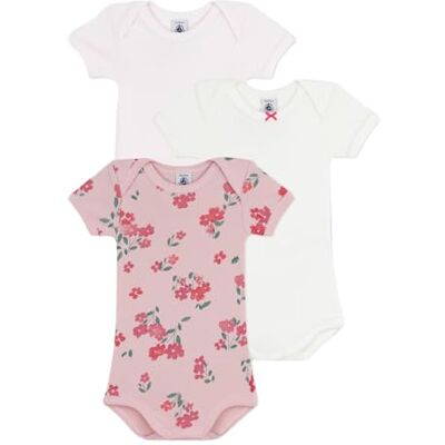Petit Bateau Kortärmad bodysuit i blommig bomull för bebisar Petit Bateau Kortärmad bodysuit i blommig bomull för bebisar