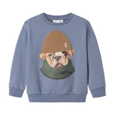 NAME IT Boy Sweatshirt Regular Fit, Flintad sten, 104 NAME IT Boy Sweatshirt Regular Fit, Flintad sten, 104