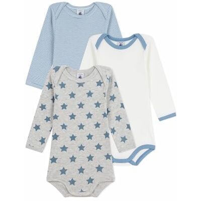 Petit Bateau Set X3 Bod underkläder för baby Day (set med 3), variant 1_21, 6 M�nader Petit Bateau Set X3 Bod underkläder för baby Day (set med 3), variant 1_21, 6 M�nader