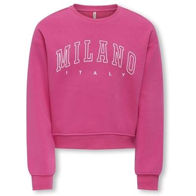Only & Kids Kogsweat Life Ls Crew Ovz Stat SWT Noos, magenta, 134-140 Only & Kids Kogsweat Life Ls Crew Ovz Stat SWT Noos, magenta, 134-140