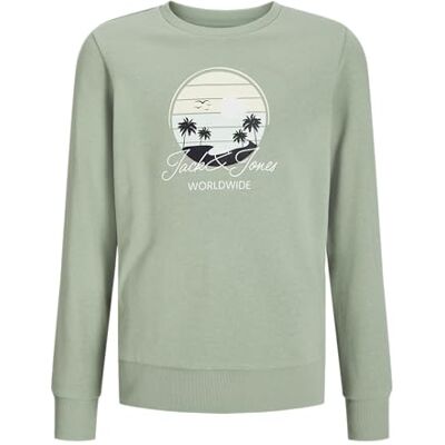 JACK & JONES Jjpalm Sweat Crew Neck Jnr, Isberggrön, 140 JACK & JONES Jjpalm Sweat Crew Neck Jnr, Isberggrön, 140