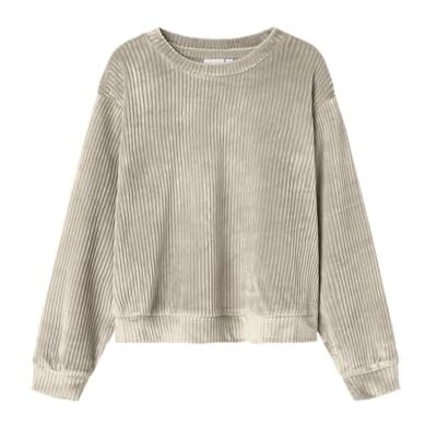 NAME IT Nkfveloa Ls sammet kort topp, Cement, 116 NAME IT Nkfveloa Ls sammet kort topp, Cement, 116