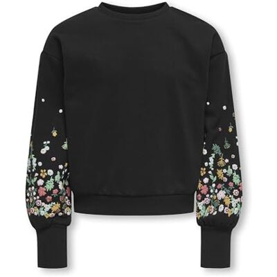 ONLY & Kids Kogbrooke L/S O-hals blomma SWT Noos, svart, 146-152 ONLY & Kids Kogbrooke L/S O-hals blomma SWT Noos, svart, 146-152