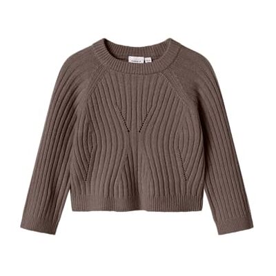 NAME IT flicka Nmfrikine Ls kort stickad tröja P, Kaffekvarts, 104 NAME IT flicka Nmfrikine Ls kort stickad tröja P, Kaffekvarts, 104