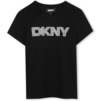 DKNY D62405 t-shirt för flickor, Svart, 12 år DKNY D62405 t-shirt för flickor, Svart, 12 år