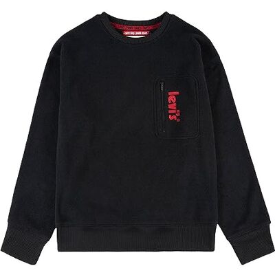Levi's Kids Pojkens Lvb mysig besättning med självficka, kaviar, 8 År Levi's Kids Pojkens Lvb mysig besättning med självficka, kaviar, 8 År