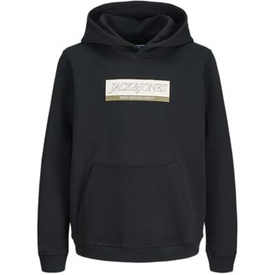 JACK & JONES Jorinwood Block Branding Sweat Hoo Mni, svart, 98 JACK & JONES Jorinwood Block Branding Sweat Hoo Mni, svart, 98