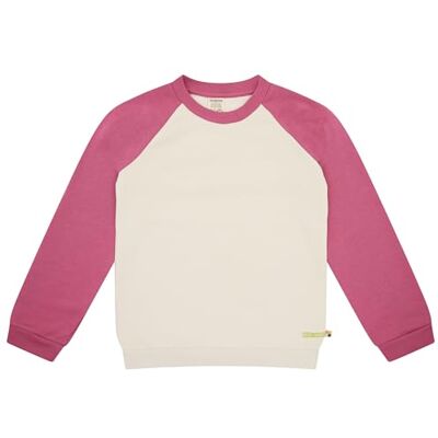 loud + proud flickor sweatshirt med raglanärmar, GOTS certifierad sweatshirt, Vanilj/rouge, 86-92 loud + proud flickor sweatshirt med raglanärmar, GOTS certifierad sweatshirt, Vanilj/rouge, 86-92