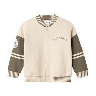 NAME IT Boy kofta sweat, Sommarsand/detalj: teblad, 122-128 NAME IT Boy kofta sweat, Sommarsand/detalj: teblad, 122-128