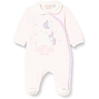 Chicco Sparkdräkt för bebisflickor med främre öppning för nyfödda spädbarn pyjamas, ROSA, 12 månader Chicco Sparkdräkt för bebisflickor med främre öppning för nyfödda spädbarn pyjamas, ROSA, 12 månader