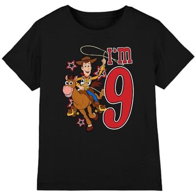 Toy Story Birthday Woody I'm 9 unisex barn t-shirt, svart, 5-6 år, Svart, 5-6 år Toy Story Birthday Woody I'm 9 unisex barn t-shirt, svart, 5-6 år, Svart, 5-6 år