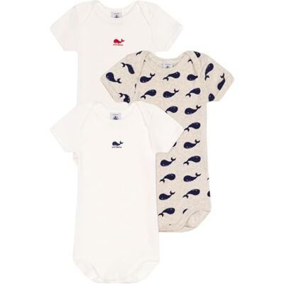 Petit Bateau A09yq blandad babybody (set med 3), Variant 1, 3 M�nader Petit Bateau A09yq blandad babybody (set med 3), Variant 1, 3 M�nader