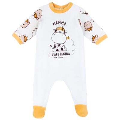 Chicco , Chenille sparkdräkt med fötter pyjamas för baby och småbarn unisex barn, Vit, 6 månader Chicco , Chenille sparkdräkt med fötter pyjamas för baby och småbarn unisex barn, Vit, 6 månader