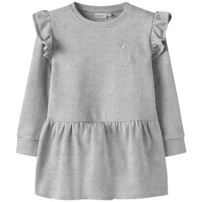 NAME IT Nmftilde Nreg SWE Dress Unb Pb, Ljusgrå melange, 104 NAME IT Nmftilde Nreg SWE Dress Unb Pb, Ljusgrå melange, 104