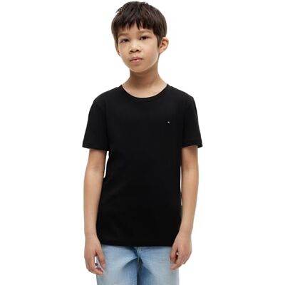 Tommy Hilfiger pojkar T-tröja Boys Basic Cn Knit S/S, Svart (meteorite 055), 98 Tommy Hilfiger pojkar T-tröja Boys Basic Cn Knit S/S, Svart (meteorite 055), 98