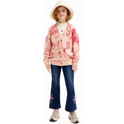 Desigual Flicka platt stickad tröja långärmad tröja, röd, 4 år Desigual Flicka platt stickad tröja långärmad tröja, röd, 4 år