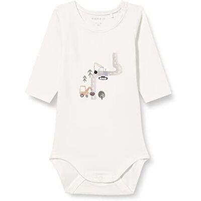 NAME IT Baby pojkar Nbmbupar Ls Box långärmad body, vit alysum, 50 NAME IT Baby pojkar Nbmbupar Ls Box långärmad body, vit alysum, 50