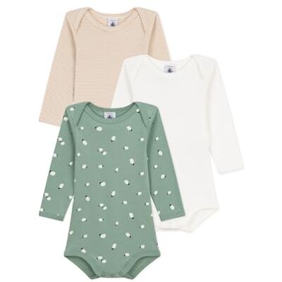 Petit Bateau Baby får tryckt långärmad bodysuits i bomull Petit Bateau Baby får tryckt långärmad bodysuits i bomull