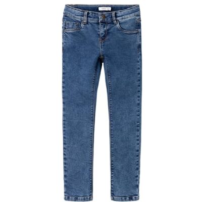 NAME IT Nkfsalli Slim Fleece Jeans 6427-An O, Mellanblå denim, 116 NAME IT Nkfsalli Slim Fleece Jeans 6427-An O, Mellanblå denim, 116