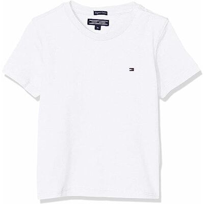 Tommy Hilfiger Pojkar Boys Basic Cn Knit T-tröja Vit, 152 cm Tommy Hilfiger Pojkar Boys Basic Cn Knit T-tröja Vit, 152 cm