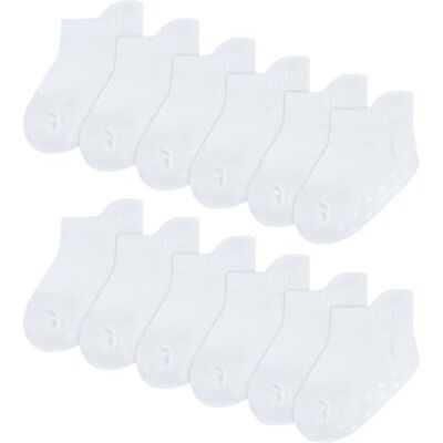 HUGGIES Little Hugs dra på spädbarnsstrumpor (12-pack) (12-pack) unisex baby, Vit, 6-12 månader HUGGIES Little Hugs dra på spädbarnsstrumpor (12-pack) (12-pack) unisex baby, Vit, 6-12 månader