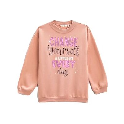 Koton Girls's Dog Printed Crew Neck Sweatshirt, Rosa (258), 4-5 år Koton Girls's Dog Printed Crew Neck Sweatshirt, Rosa (258), 4-5 år