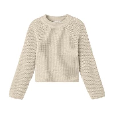 NAME IT Namn IT Girl stickad tröja lös passform, Sommarsand, 116 NAME IT Namn IT Girl stickad tröja lös passform, Sommarsand, 116
