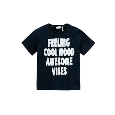 Koton Pojkar slogantryck kortärmad bomull t-shirt, Indigo (740), 4-5 År Koton Pojkar slogantryck kortärmad bomull t-shirt, Indigo (740), 4-5 År