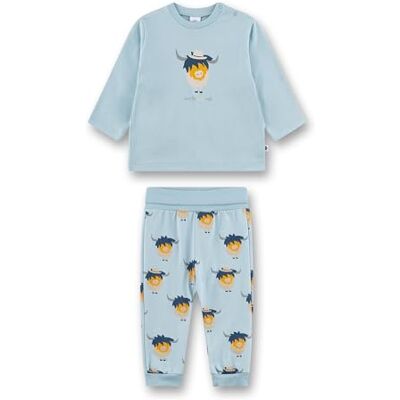 Sanetta Babypyjamas blå hållbar och bekväm pyjamas av ekologisk bomull för pojkar. Långärmad pyjamas med tjurmotiv babypyjamas, blå, 80 Sanetta Babypyjamas blå hållbar och bekväm pyjamas av ekologisk bomull för pojkar. Långärmad pyjamas med tjurmotiv babypyjamas, blå, 80