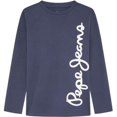 Pepe Jeans pojkar Waldo L/S T-shirt, Blå (marinblå), 4 år Pepe Jeans pojkar Waldo L/S T-shirt, Blå (marinblå), 4 år