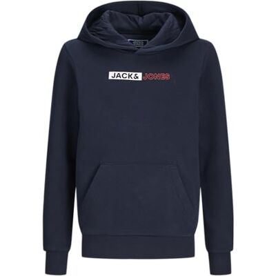JACK & JONES Pojkar Jjeplayer Sweat Hood Noos Jnr huvtröja, marinblå blazer, 140 JACK & JONES Pojkar Jjeplayer Sweat Hood Noos Jnr huvtröja, marinblå blazer, 140