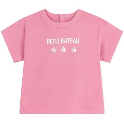Petit Bateau Långärmad t-shirt i bomull för baby, kattmönster, Boudoir, 6 M�nader Petit Bateau Långärmad t-shirt i bomull för baby, kattmönster, Boudoir, 6 M�nader