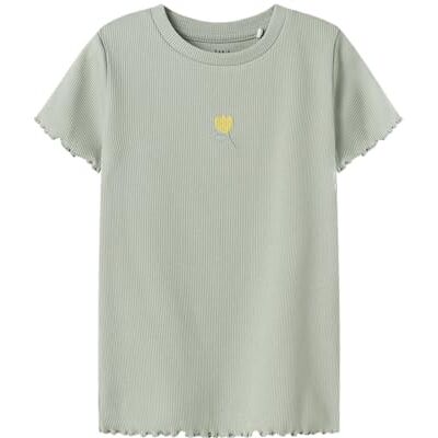 NAME IT Namn IT flicka Nmfvivemma Ss Slim Top, Aqua Gray, 92 NAME IT Namn IT flicka Nmfvivemma Ss Slim Top, Aqua Gray, 92