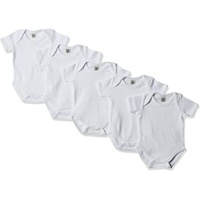 Care Unisex Baby Body SS (5-pack) Bodysuit, White (100), 1-2 Months Care Unisex Baby Body SS (5-pack) Bodysuit, White (100), 1-2 Months