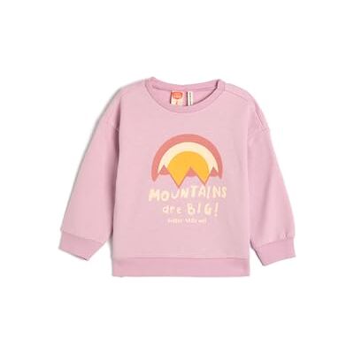 Koton Babygirls sweat långärmad crew neck tryckt detalj borstad interiör bomull sweatshirt, Lila (370), 12-18 Monate Koton Babygirls sweat långärmad crew neck tryckt detalj borstad interiör bomull sweatshirt, Lila (370), 12-18 Monate