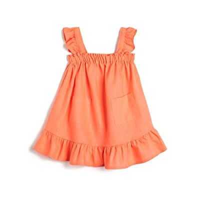 Koton babygirls linne strappy ruffle and pocket detalj klänning, Rosa (261), 18-24 Monate Koton babygirls linne strappy ruffle and pocket detalj klänning, Rosa (261), 18-24 Monate