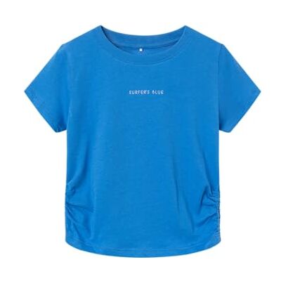 NAME IT Namn det flicka Nkfjamail Ss kort topp box t-shirt, blå, 122-128 NAME IT Namn det flicka Nkfjamail Ss kort topp box t-shirt, blå, 122-128