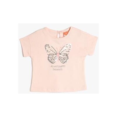 Koton Baby Girls Butterfly paljetterad detalj kortärmad crew neck bomull T-shirt, Rosa (274), 18-2 Jahre Koton Baby Girls Butterfly paljetterad detalj kortärmad crew neck bomull T-shirt, Rosa (274), 18-2 Jahre