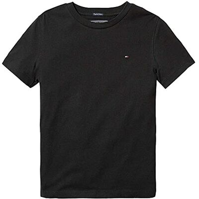 Tommy Hilfiger pojkar T-tröja Boys Basic Cn Knit S/S, Svart (meteorite 055), 110 Tommy Hilfiger pojkar T-tröja Boys Basic Cn Knit S/S, Svart (meteorite 055), 110
