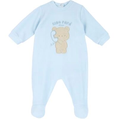 Chicco , Sparkdräkt med bekväm öppning på rygg och knän med knappar, gjord av varm och mjuk chenille, maskintvättbar, babykläder 0–24 månader, presentidé för födseln, Ljusblå (2) 1 m Chicco , Sparkdräkt med bekväm öppning på rygg och knän med knappar, gjord av varm och mjuk chenille, maskintvättbar, babykläder 0–24 månader, presentidé för födseln, Ljusblå (2) 1 m