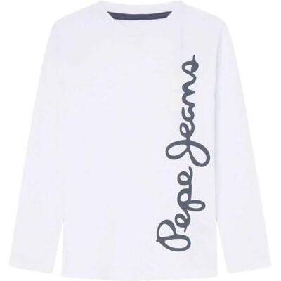 Pepe Jeans pojkar Waldo L/S T-shirt, Vit (vit), 14 år Pepe Jeans pojkar Waldo L/S T-shirt, Vit (vit), 14 år