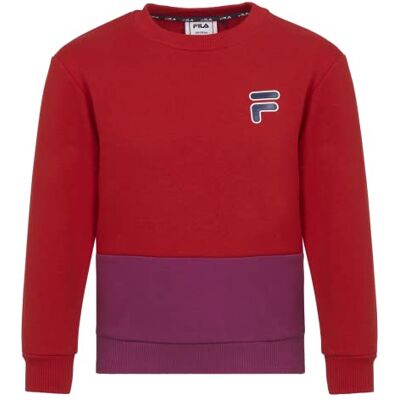 FILA Unisex barn BINDERUP Crew Neck tröja, Wild Aster-True röd, 98/104 FILA Unisex barn BINDERUP Crew Neck tröja, Wild Aster-True röd, 98/104